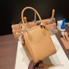 Hermes Lindy 26cm Clemence 4B /Biscuit Silver Hardware lindy26-013