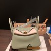 Hermes Lindy 26cm Clemence Q1/ Sauge  Gold Hardware lindy26-017