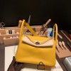 Hermes Lindy 26cm Clemence 9D /Jaune Ambre Silver Hardware lindy26-018