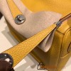 Hermes Lindy 26cm Clemence 9D /Jaune Ambre Silver Hardware lindy26-018