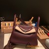 Hermes Lindy 26cm Clemence 0G /Rouge Sellier Silver Hardware lindy26-026