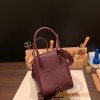 Hermes Lindy 26cm Clemence 0G /Rouge Sellier Silver Hardware lindy26-026