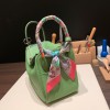 Hermes Lindy 26cm Clemence 3I /Vert Criquet  Silver Hardware lindy26-048