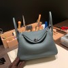 Hermes Lindy 26cm Clemence Y7 /Blue Orage Silver Hardware lindy26-050