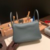 Hermes Lindy 26cm Clemence Y7 /Blue Orage Silver Hardware lindy26-050