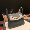 Hermes Lindy 26cm Clemence Y7 /Blue Orage Gold Hardware lindy26-051