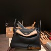 Hermes stock 30cm Lindy Clemence 89 /Black (Noir) Silver Hardware