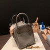 Hermes stock 30cm Lindy Clemence 8F /Etain Silver Hardware