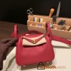 Hermes Mini Lindy Evercolor K1 / Rouge Grenat Gold Hardware 003