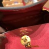 Hermes Mini Lindy Evercolor K1 / Rouge Grenat Gold Hardware 003