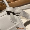 Hermes Mini Lindy swift 80 /Pearl Grey Gold Hardware 007