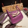 Hermes Mini Lindy swift P9 /Anemone Gold Hardware 008