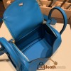 Hermes Mini Lindy swift 0F /Blue Frida Gold Hardware   014