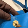 Hermes Mini Lindy swift 0F /Blue Frida Gold Hardware   014