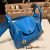 Hermes Mini Lindy swift 0F /Blue Frida Gold Hardware   014