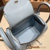 Hermes Mini Lindy swift 7R /Azur Silver Hardware 022