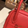 Hermes Mini Lindy S3/Rouge Cœur Silver Hardware 024