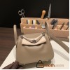 Hermes Mini Lindy 8C /Elephant Grey Silver Hardware 025