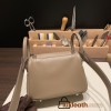 Hermes Mini Lindy 8C /Elephant Grey Silver Hardware 025