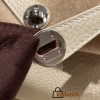 Hermes Mini Lindy Clemence10 /Craie Silver Hardware 035