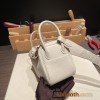 Hermes Mini Lindy Clemence10 /Craie Silver Hardware 035