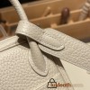 Hermes Mini Lindy Clemence10 /Craie Silver Hardware 035