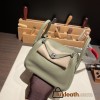 Hermes Mini Lindy Clemence Q1 /Sauge Silver Hardware 042