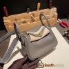 Hermes Mini Lindy Clemence 8F/Etain Gold Hardware 043