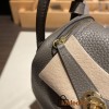 Hermes Mini Lindy Clemence 8F/Etain Gold Hardware 043