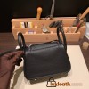 Hermes Mini Lindy Clemence 89 /Black (Noir) Silver Hardware 049