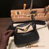 Hermes Mini Lindy Clemence 89 /Black Gold Hardware 050