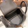 Hermes Mini Lindy Clemence 8F /Etain Gold Hardware 054