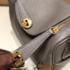 Hermes Mini Lindy Clemence 8F /Etain Gold Hardware 054