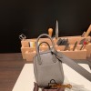Hermes Mini Lindy Clemence 8F /Etain Gold Hardware 054
