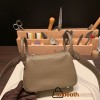 Hermes Mini Lindy Clemence 8C /Elephant Grey Silver Hardware 055