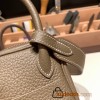 Hermes Mini Lindy Clemence 8C /Elephant Grey Silver Hardware 055