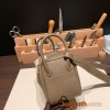 Hermes Mini Lindy Clemence 8C /Elephant Grey Silver Hardware 055