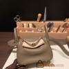 Hermes Mini Lindy Clemence 8C /Elephant Grey Gold Hardware 056