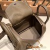 Hermes Mini Lindy Clemence 8C /Elephant Grey Gold Hardware 056
