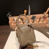 Hermes Mini Lindy Clemence 8C /Elephant Grey Gold Hardware 056