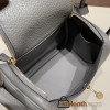 Hermes Mini Lindy Clemence 0L/ Gris Meyer Gold Hardware 059