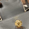 Hermes Mini Lindy Clemence 0L/ Gris Meyer Gold Hardware 059