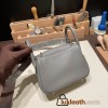 Hermes Mini Lindy Clemence 0L/ Gris Meyer Gold Hardware 059