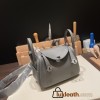 Hermes Mini Lindy Clemence 0L/ Gris Meyer Silver Hardware 060