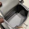 Hermes Mini Lindy Clemence 0L/ Gris Meyer Silver Hardware 060