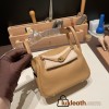 Hermes Mini Lindy Clemence 0L/ Gris Meyer Silver Hardware 061