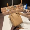 Hermes Mini Lindy Clemence 0L/ Gris Meyer Silver Hardware 061