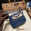 Hermes Mini Lindy Clemence S4 /Deep Blue Silver Hardware 065