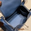 Hermes Mini Lindy Clemence S4 /Deep Blue Silver Hardware 065