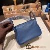 Hermes Mini Lindy Clemence S4 /Deep Blue Silver Hardware 065